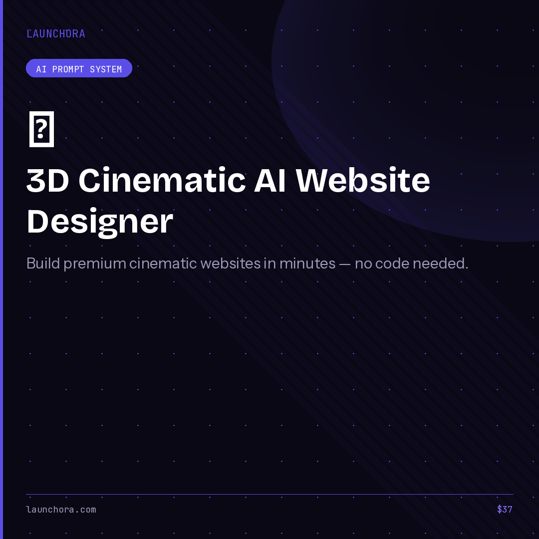 🌐 3D Cinematic AI Website Designer
